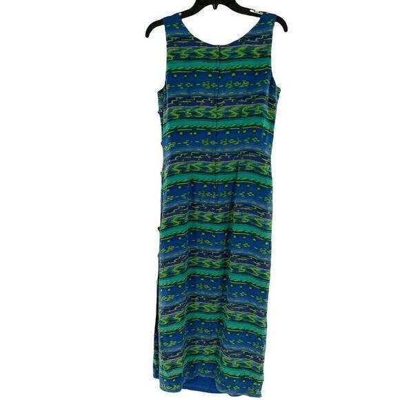Maggy London 100% Silk Dress Womens Size 10 Multicolor Sleeveless Geometric Maxi - Picture 5 of 8